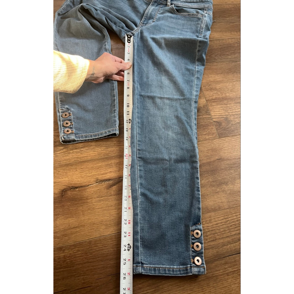 J. Jill Mid Blue Ankle Button-Tab Jeans - Picture 4 of 10